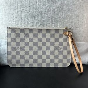 Louis Vuitton Neverfull MM Wristlet Damier Azur